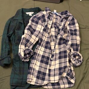 Old Navy plaid button ups bundle of 2